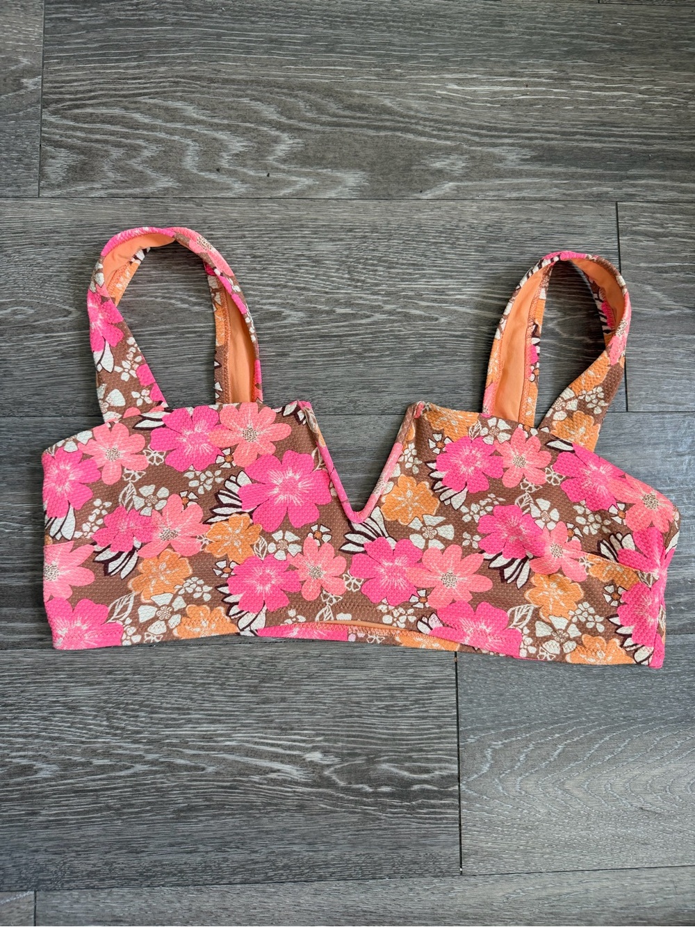 Aerie Floral Bandeau Swim Top size XL